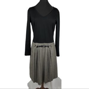 Vintage Drop Waist Knife Pleat Plaid Skirt Dress